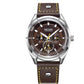 Calendar watch week leather men's watch large dial quartz watch